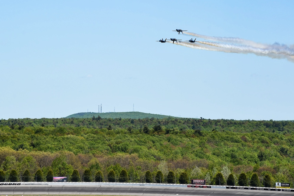 Blue Angels Perform at the Great Pocono Raceway Air Show.