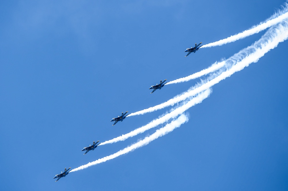 Blue Angels Perform at the Great Pocono Raceway Air Show.