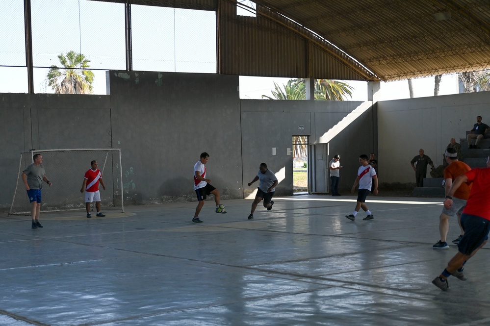 U.S. and Peruvian Airmen come together for friendly soccer match