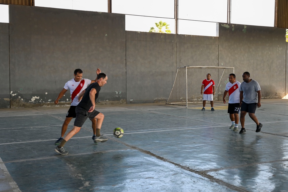 U.S. and Peruvian Airmen come together for friendly soccer match