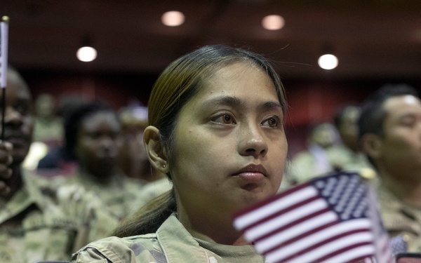 'Greener pastures:' USCIS naturalizes 37 troops, family members during Bliss ceremony