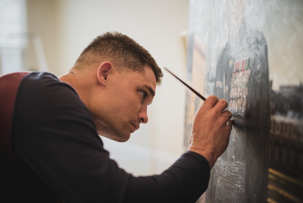 U.S. Marine Corps Maj. Charles Baumann selected to paint the 38th commandant of the Marine Corps' portrait