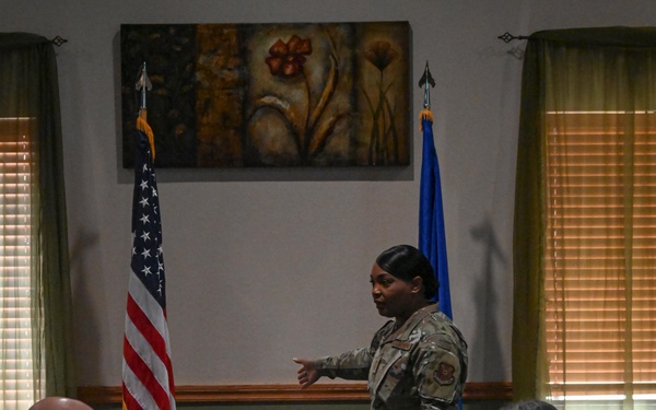 AFGSC command chief Chief Master Sgt. Melvina Smith visits Team Minot
