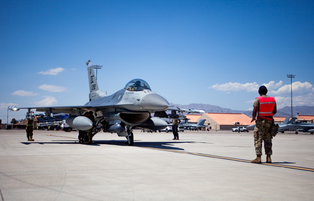 F-16 Fighting Falcon Engages in Red Flag Exercise at Nellis Air Force Base