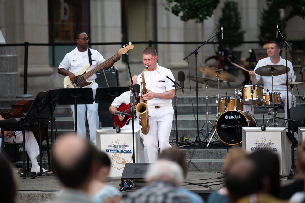 U.S. Navy Band Commodores perform at the U.S. Navy Memorial