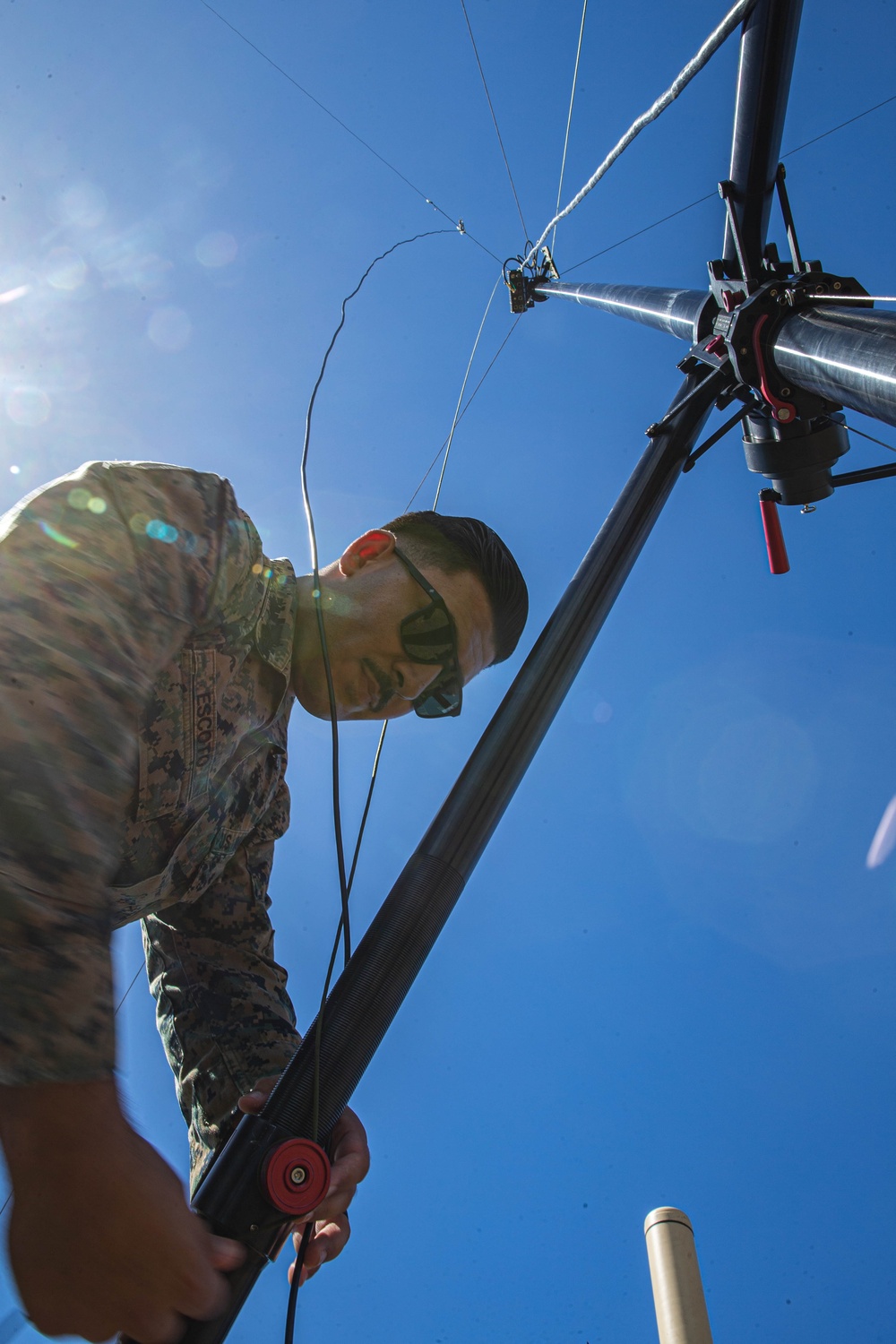 U.S. Marines with 1st Marine Division set up communications for Talisman Sabre 23