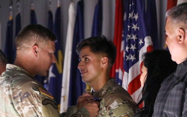 Specialist Rene Rodriguez receives the Soldiers Medal