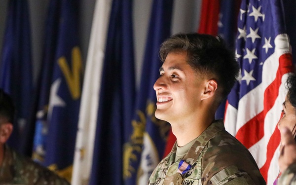 Specialist Rene Rodriguez receives the Soldiers Medal