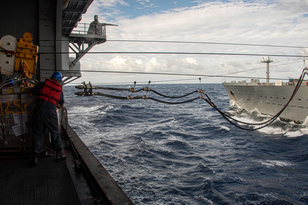 USS America (LHA 6) Conducts Replenishment-at-Sea With USNS Yukon (T-AO 202)