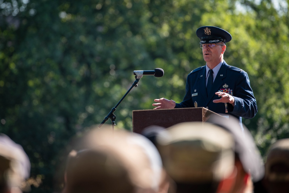 703rd Munitions Support Squadron conducts a change of command ceremony