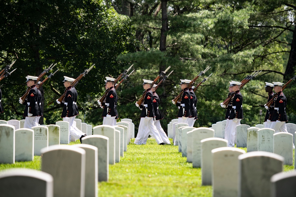 Military Funeral Honors with Funeral Escort are Conducted for U.S. Marine Corps Maj. Gen. Harry Pickett in Section 52