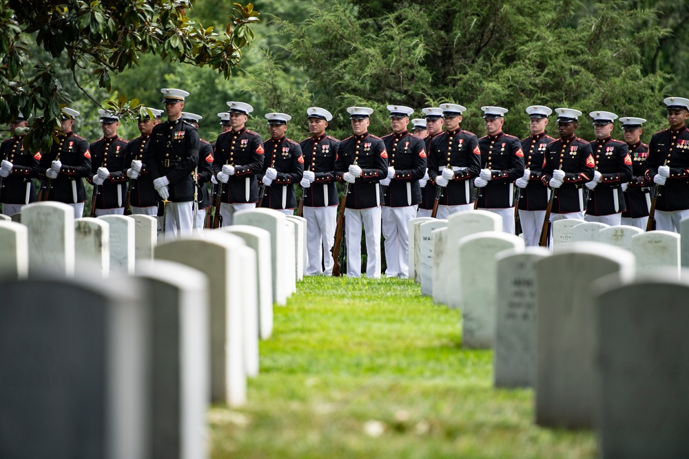 Military Funeral Honors with Funeral Escort are Conducted for U.S. Marine Corps Maj. Gen. Harry Pickett in Section 52