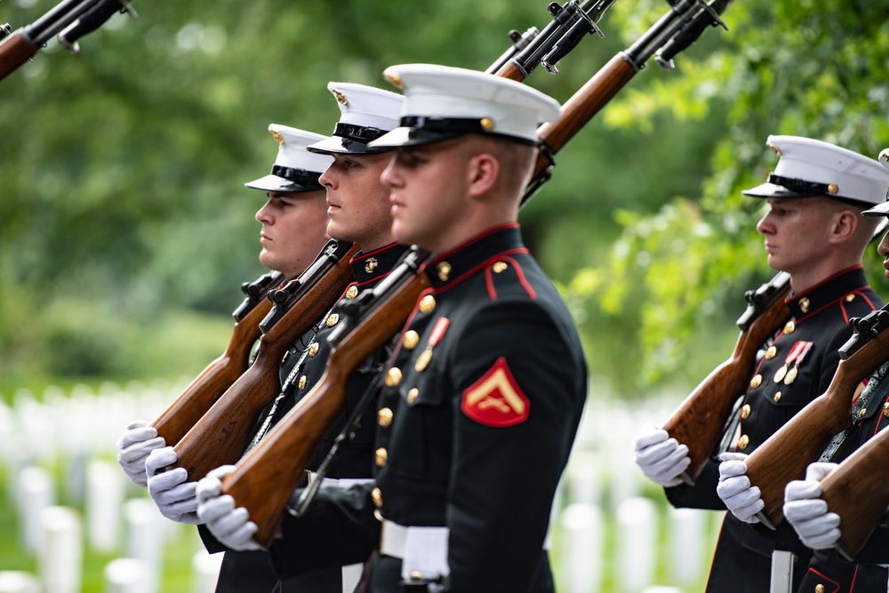 Military Funeral Honors with Funeral Escort are Conducted for U.S. Marine Corps Maj. Gen. Harry Pickett in Section 52