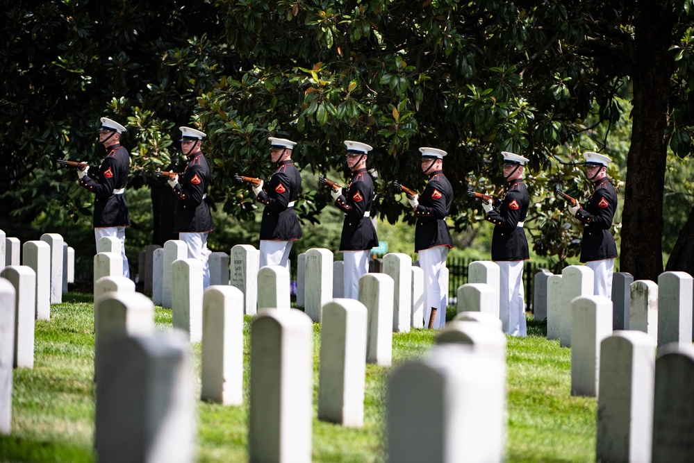 Military Funeral Honors with Funeral Escort are Conducted for U.S. Marine Corps Maj. Gen. Harry Pickett in Section 52