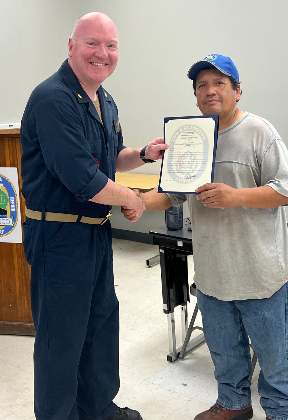 NASSCO shipyard contracter receives recognition from USS Arlington