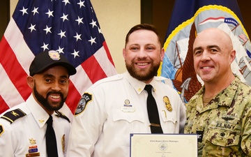 NSAW Recognizes Outstanding Sailors and Civilian, Promotes Police Officers