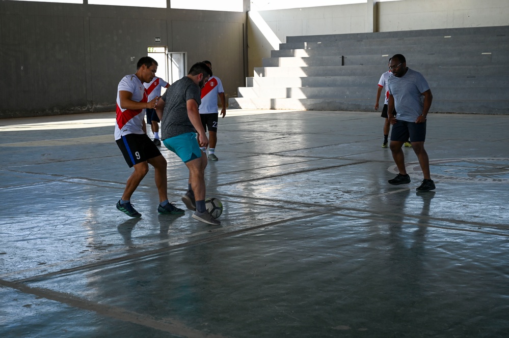 U.S. and Peruvian Airmen come together for friendly soccer match