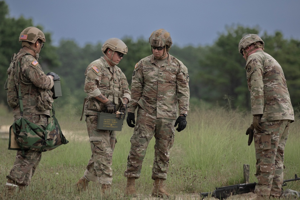 Army Reserve Soldiers fire machine guns