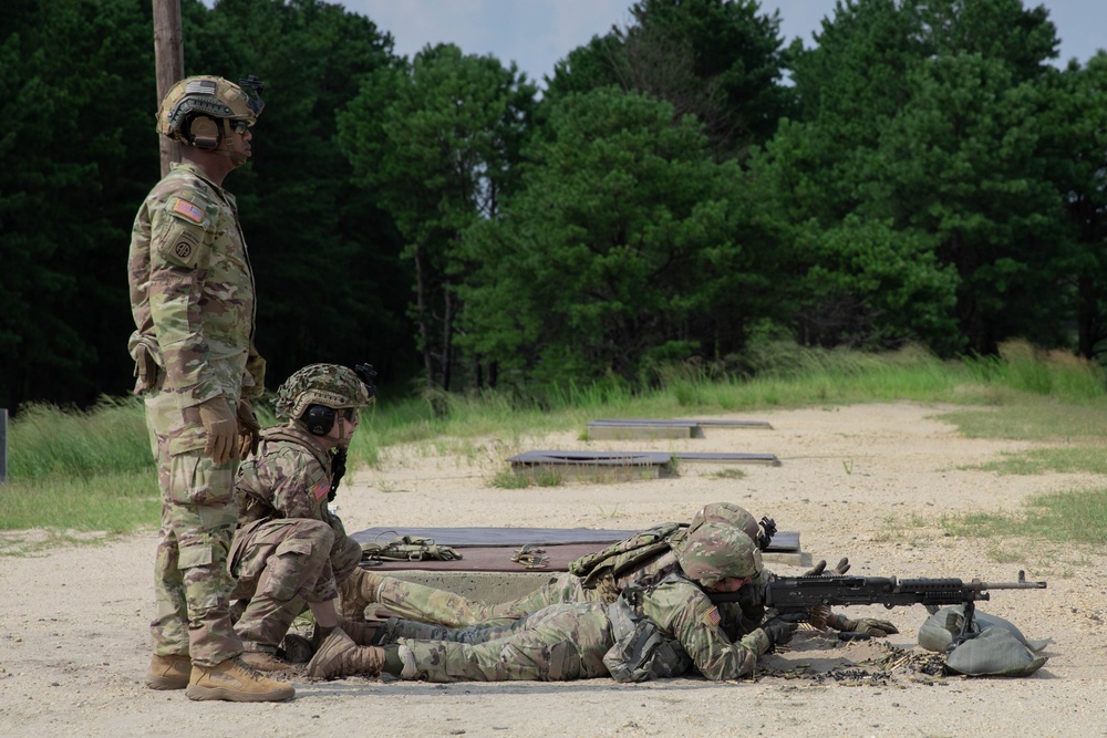 Army Reserve Soldiers fire machine guns