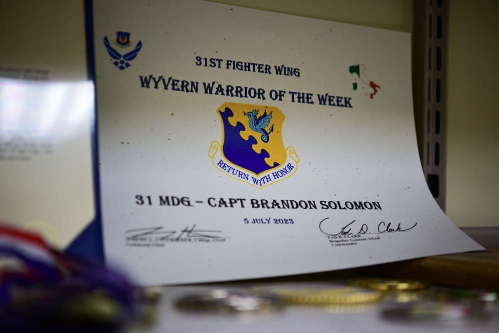 Wyvern Warrior of the Week: Capt. Brandon Solomon, 31st MDG