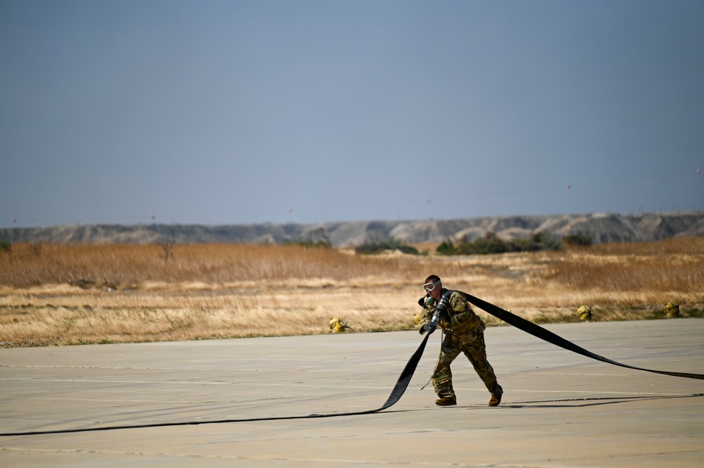 Reservists perform forward-area rearming and refueling operations during Patriot Fury