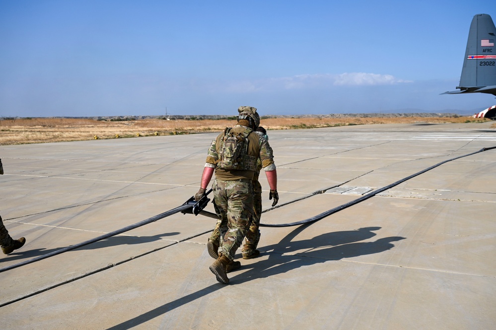 Reservists perform forward-area rearming and refueling operations during Patriot Fury