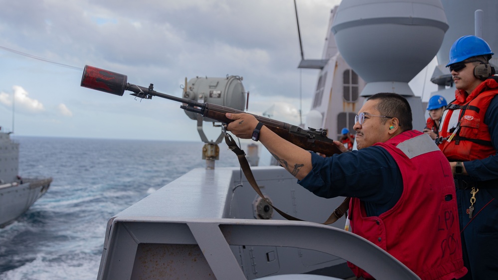 Replenishment at Sea Aboard the USS Greenbay