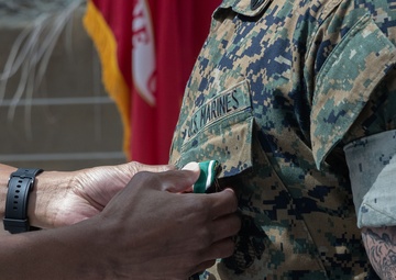 SSgt Isaac Cordova receives a Navy Commendation Medal