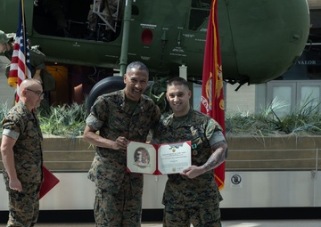 SSgt Isaac Cordova receives a Navy Commendation Medal