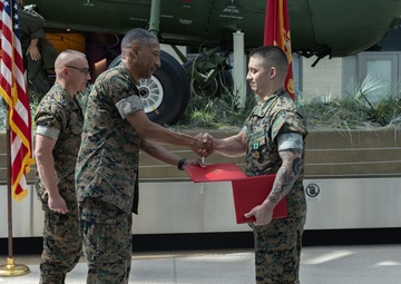 SSgt Isaac Cordova receives a Navy Commendation Medal
