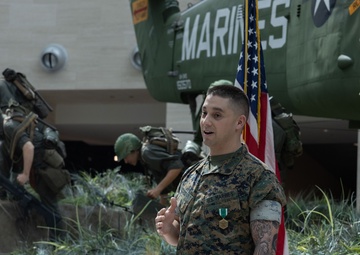 SSgt Isaac Cordova receives a Navy Commendation Medal