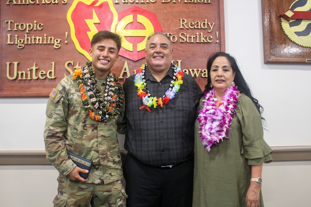 Specialist Rene Rodriguez receives the Soldiers Medal