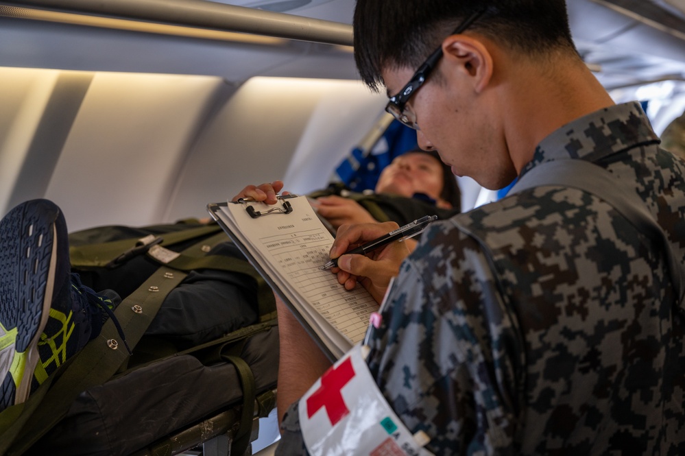 Five nations perform multi-Lateral Aeromedical Evacuation training during MG23