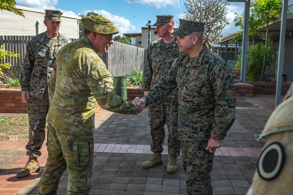 U.S. Marines with 1st Marine Division attend staff brief for Talisman Sabre 23