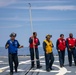 USS Ralph Johnson Sailors conduct flight quarters in the Sea of Japan.