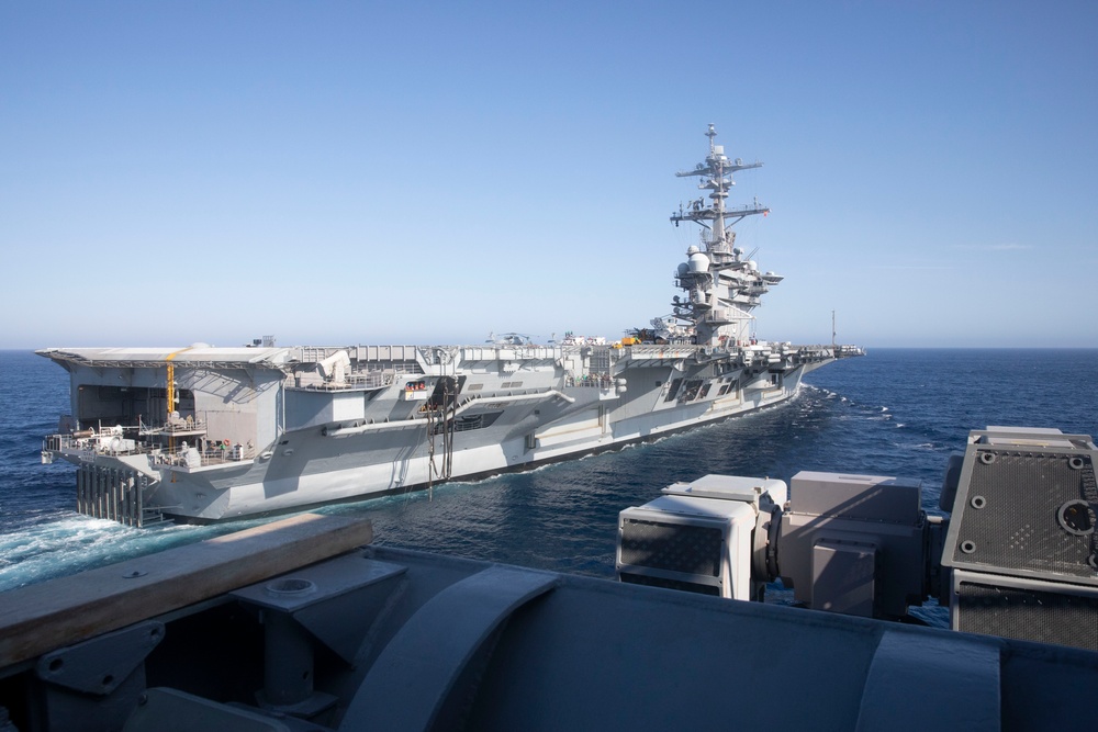 USS Princeton Replenishment at Sea with USS Carl Vinson