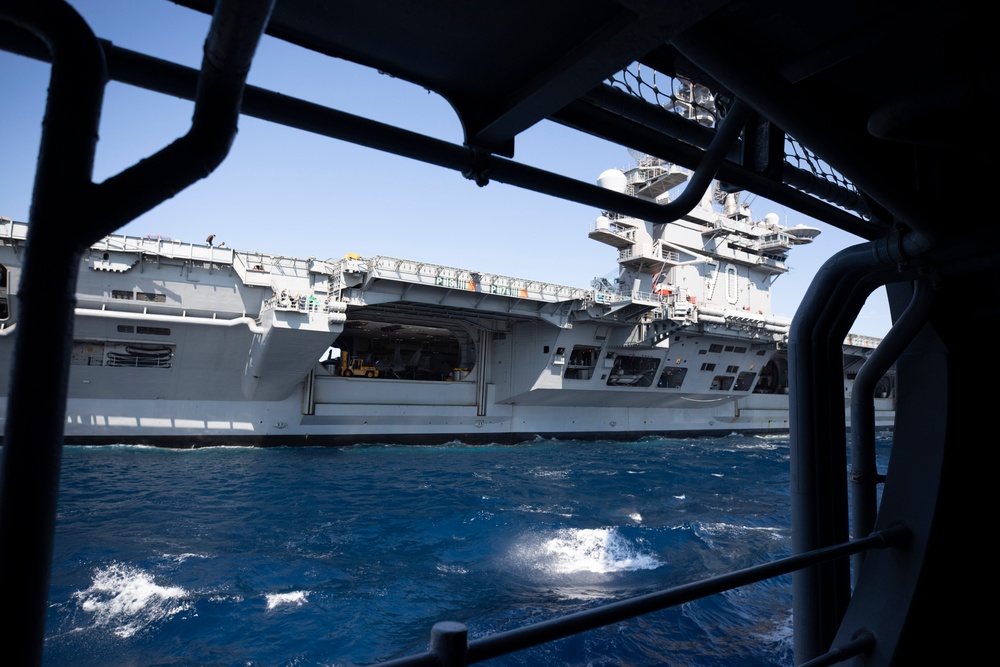 USS Princeton Replenishment at Sea with USS Carl Vinson