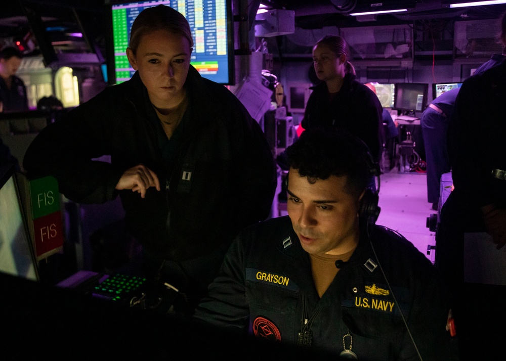 Sailors Stand Watch Aboard USS John Finn (DDG 113)