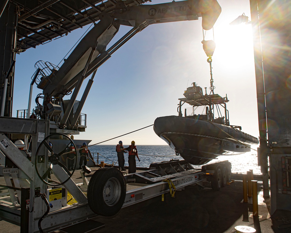 USS Miguel Keith Conducts Boat Operations