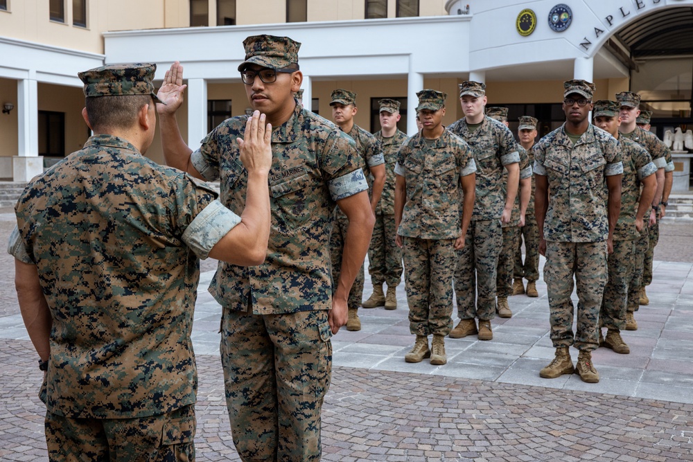 Cpl. Garcia reenlistment ceremony