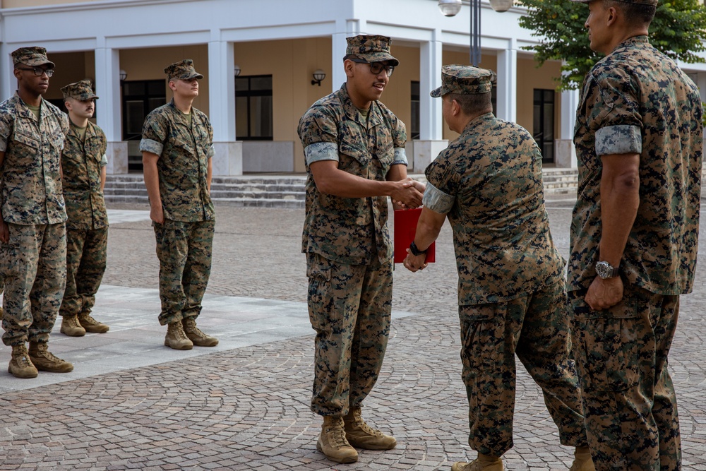 Cpl. Garcia reenlistment ceremony