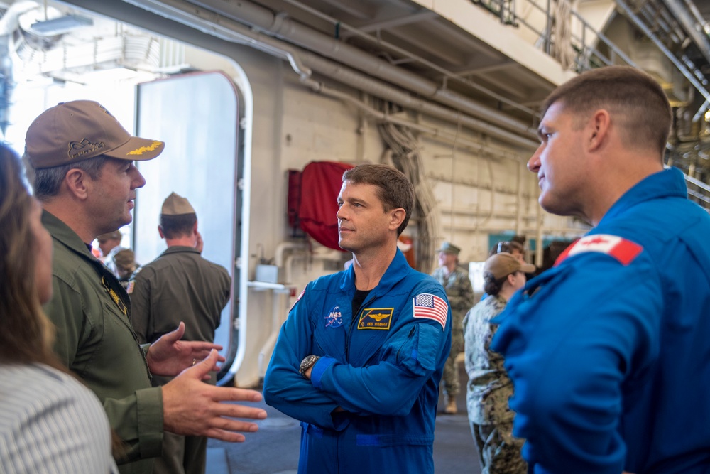 NASA and Canadian Space Agency Astronauts Meet with Sailors