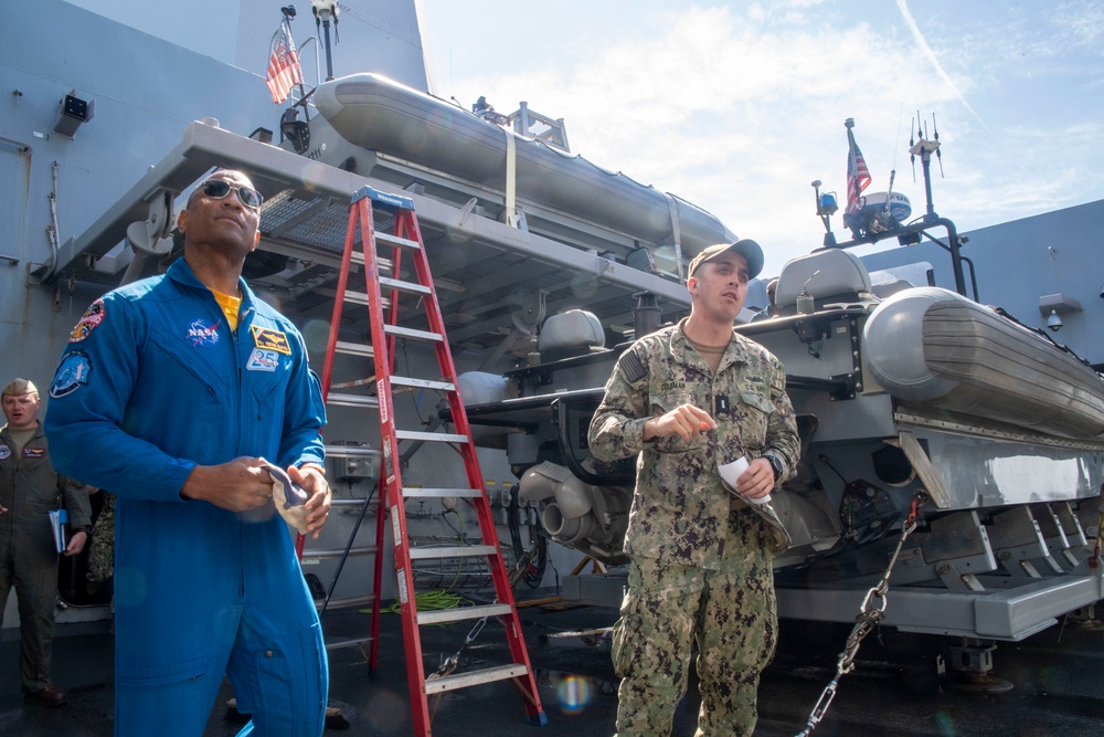 NASA and Canadian Space Agency Astronauts Meet with Sailors