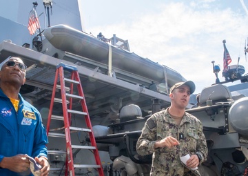 NASA and Canadian Space Agency Astronauts Meet with Sailors