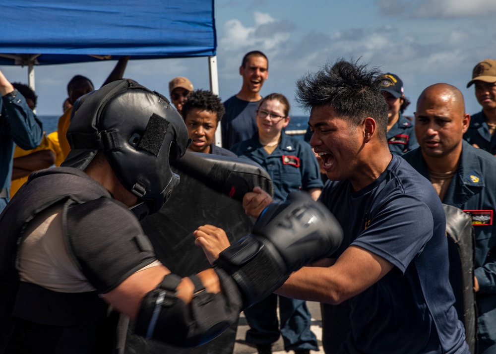 USS Rafael Peralta (DDG 115) conducts a force protection exercise