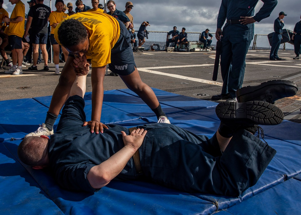 USS Rafael Peralta (DDG 115) conducts a force protection exercise