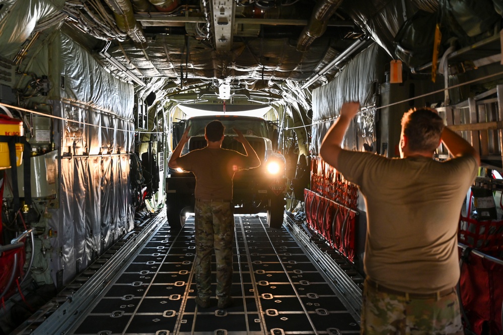 Patriot Fury retrograde begins with transport of fuel truck on C-130