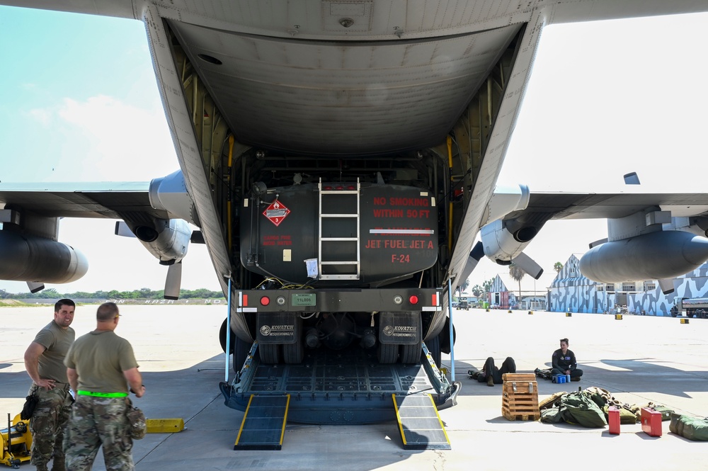 Patriot Fury retrograde begins with transport of fuel truck on C-130