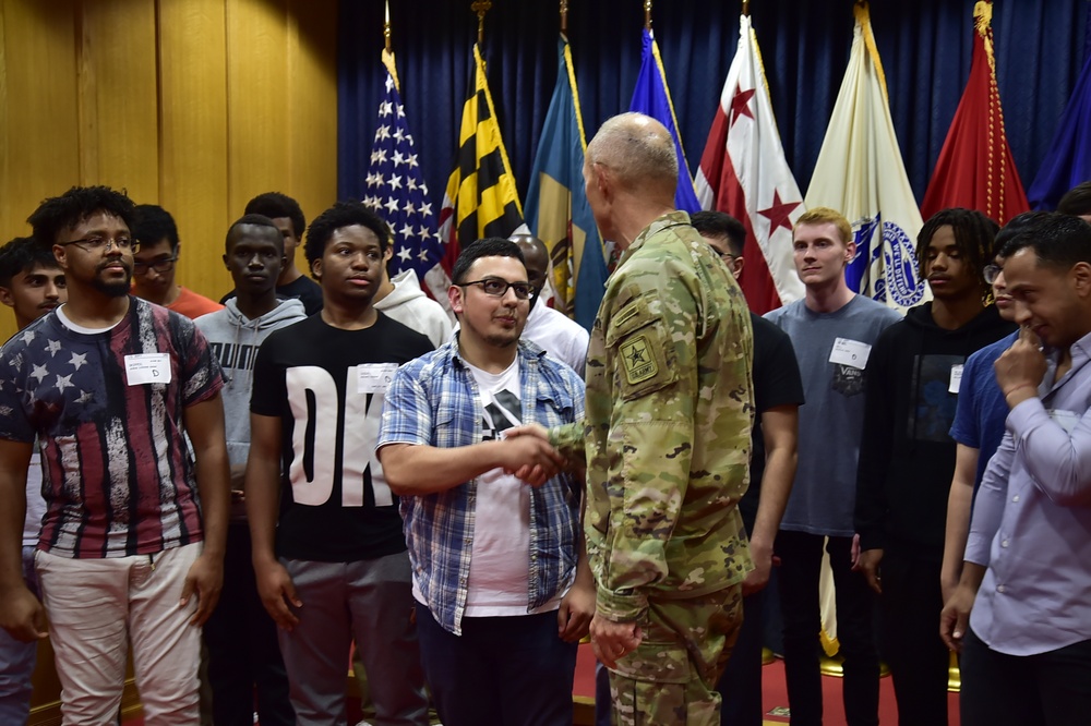 Gen. Randy A. George, VCSA, delivers oath of enlistment at Fort Meade MEPS