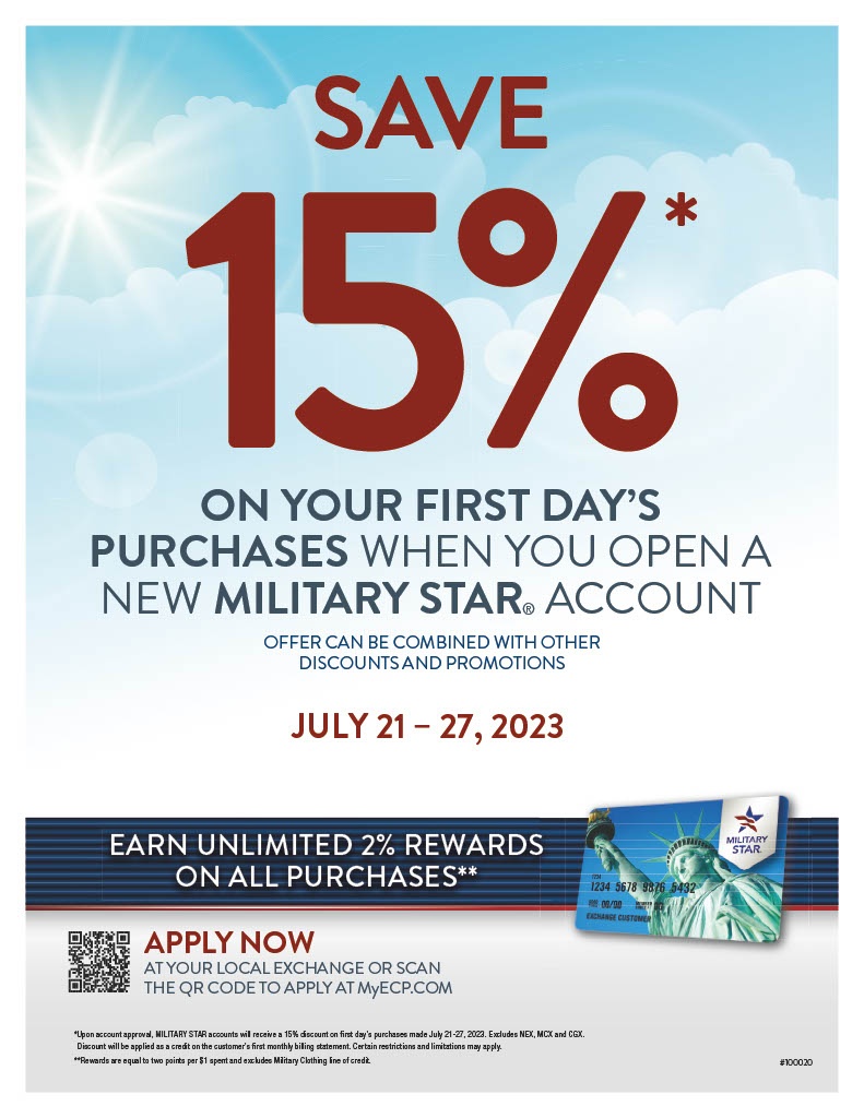 DVIDS - News - New MILITARY STAR Cardmembers Can Save 15% on First-Day  Purchases July 21-27